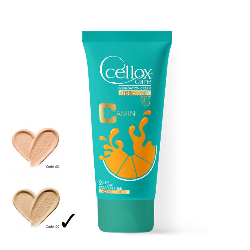 کرم ضدآفتاب رنگی | SPF 50 | فاقد چربی | حاوی ویتامین C | رنگ بژ | کد 02 | تیوپ|40میل