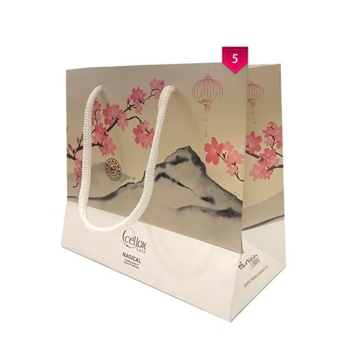 شاپینگ بگ | طرح ادوپرفیوم |مجیکال|ابعاد 16*15 سانتی متر | پک( 5 عددی)